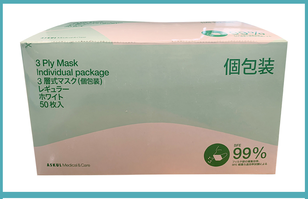 日本進(jìn)口一次性醫用口罩整箱外包裝